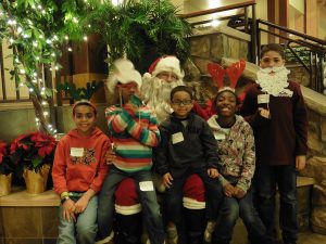 Five children with Santa Clause